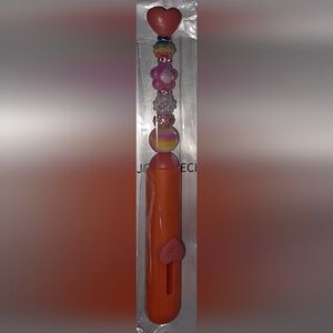 Hand Beaded Orange and Pink Floral Utility Knife